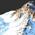 Microtopography of Rocky Mountain Terrain Covered with Snow and Natural Features