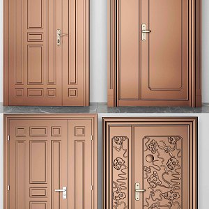 New Chinese style door 3d model