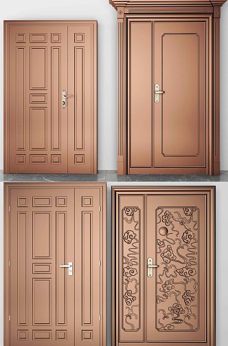 New Chinese style door 3d model