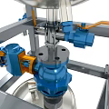 Industrial Mixing Equipment With Stainless Steel Frame Blue Motor And Control Panel