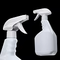 Practical Bathroom Small Accessories White Spray Bottles for Essential Cleaning Supplies 3d model