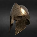 Ancient Spartan Warrior Bronze Helmet With Classic Design And Battle Gear