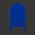 Blue Metal Mailbox With Mail Slot Front Label And Lock Mechanism