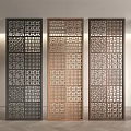 New Chinese Style Screen Partition Wooden Screen Wooden Partition Porch Partition 3d model
