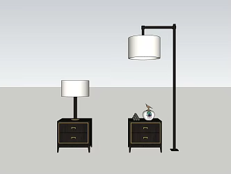 New Chinese Style Luminaire Combination Floor Lamp 3d model