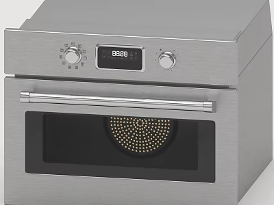 Stainless Steel Kitchen Oven With Digital Display Control Knobs And Front Handle 3d model