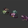 Futuristic Toy Weapon Collection With Different Sci Fi Designs And Colorful Details