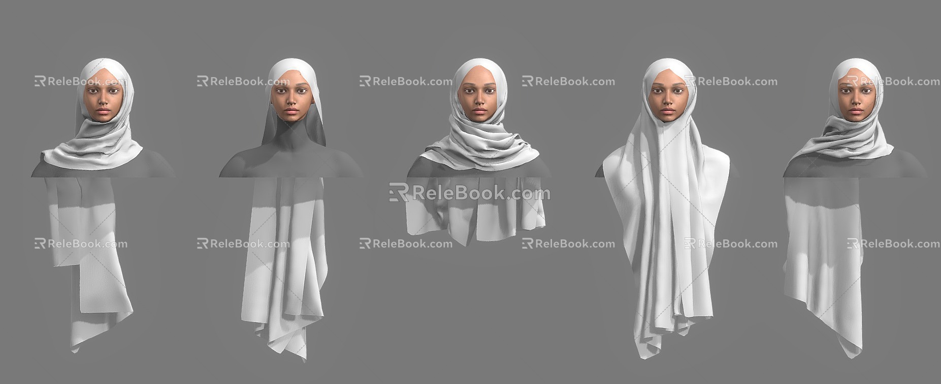 Turban Square Scarf Scarf Scarf Scarf Greek Nuns Cloth Cloth Pleated Cloth 3d model