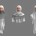 Turban Square Scarf Scarf Scarf Scarf Greek Nuns Cloth Cloth Pleated Cloth 3d model