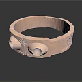 Stylish Rose Gold Ring With Carved Patterns And Eye Decorations For Daily Use