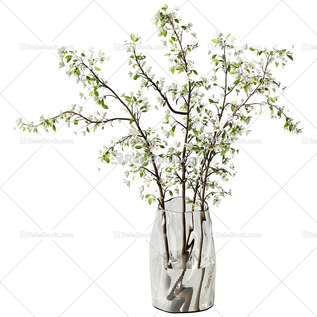 vase floral green plant ornaments flower arrangement model