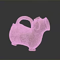 Artistic Ceramic Ram Shaped Sculpture With Textured Body Curved Handle And Spout