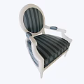Modern Striped Accent Chair With White Frame Striped Fabric And Comfortable Armrests For Living Room