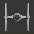 Detailed TIE Fighter Spacecraft Model With Wing Structure And Engine Design