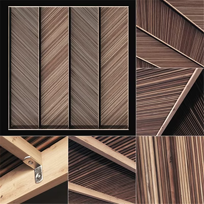 Wooden Wall Decor With Geometric Patterns Striped Designs And Natural Textures 3d model