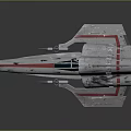 Silver Fighter Jet With Red Stripes Unique Wing Design Cockpit And Engine Details 3d model