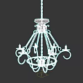 Vintage Iron Chandelier With Ornate Design And Candle Shaped Lights