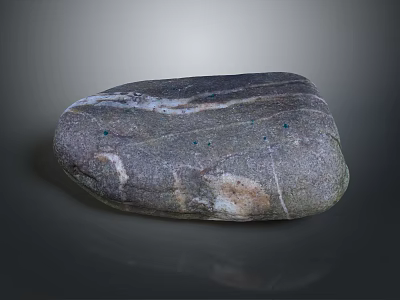 Natural Decorative Stone Featuring Gray Brown White Surface Patterns And Natural Sheen 3d model
