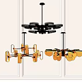 Modern Stylish Chandeliers With Geometric Shapes And Metal Frames For Interior Design