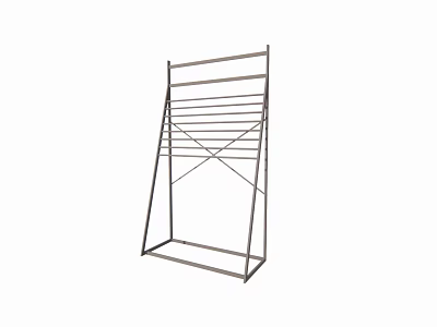 Metal Room Divider With Multiple Horizontal Bars For Indoor Space Separation 3d model