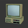 Vintage Retro Desktop Computer With CRT Monitor And Classic Beige Casing