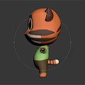 Cartoon Tiger Character With Orange Black Stripes Big Eyes Green Shirt Brown Pants Standing