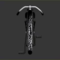 Sleek Modern Bicycle with Black Frame White Rimmed Wheels and Reflective Surface