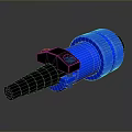 Blue Electrical Plug With Black Connector And Durable Construction Details