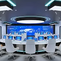 Modern Control Room Command Center 3d model