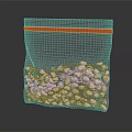 Transparent Zip Top Bag Filled With Fresh Vegetables And Red Sealing Strip On Dark Background