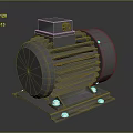 Industrial Electric Motor With Metal Housing Heat Sink Fins And Mounting Base