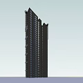 Modern High Rise Residential Building With Glass Curtain Wall And Multiple Floors Design
