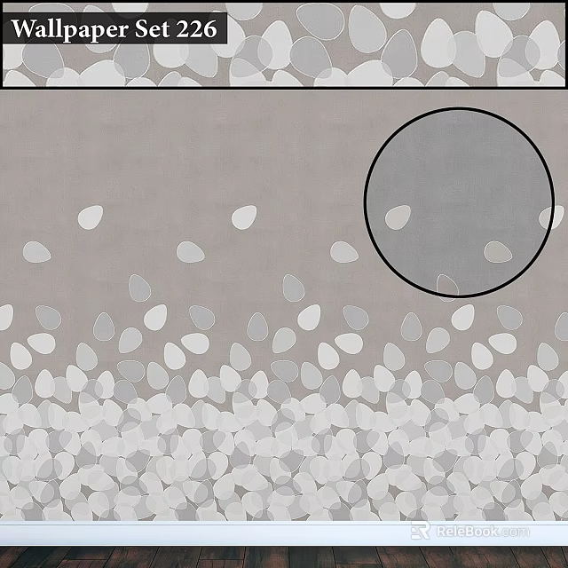 Abstract Design Components With Gray Background Circular Element And Scattered Leaf Shapes 3d model