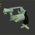 Silver Revolver With Black Grip Displayed Isolated On Dark Background With Bullets
