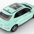 Light Green Stylish Compact Car Featuring Modern Rounded Design And Black Wheels 3d model
