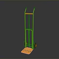 Yellow Heavy Duty Hand Truck With Black Handles And Red Wheels For Moving Loads
