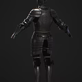 Detailed Medieval Full Body Armor With Helmet And Metallic Protective Plates