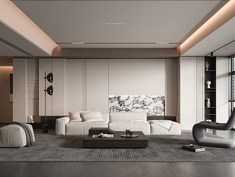 modern living room 3d model
