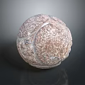Handcrafted Stone Wood Decorative Ball With Textured Surface And Natural Patterns 3d model