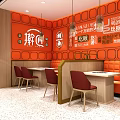 Vibrant Orange Noodle Restaurant With Handmade Noodles And Cozy Interior