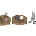Wooden Tray Black and White Tea Set with Glass Pitcher Cups and Cookies