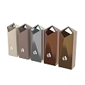 Public Trash Bins In Various Colors With Geometric Design For Public Areas