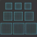 Modern Square Rugs With Blue Gray Marble Pattern For Living Room Decor
