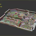 3D Rendered Exhibition Space Interior Layout With Booths Pathways And Columns