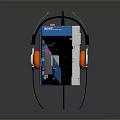 STUDI TREND Computer Compatible Portable Player With Blue Body Orange Earmuffs And Control Slot