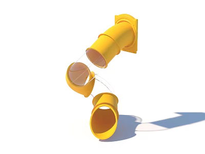 Yellow Pipe Shaped Garden Ornament With Decorative Design For Outdoor Decoration 3d model