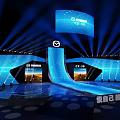 Mazda CX-10 Event Stage Design With Blue Lighting And Digital Screens