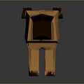 Low Poly Geometric Pug Stuffed Toy in Orange and Brown Color Design