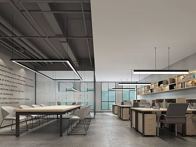 Industrial LOFT Public Office Area Office 3d model