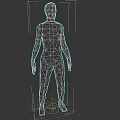 Colorful 3D Model Man With Red Head Purple Arms And Green Feet